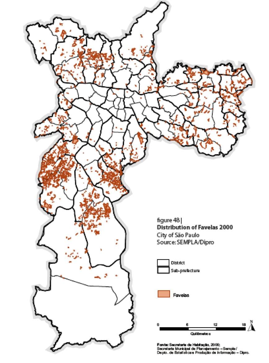 Map of São Paulo favelas