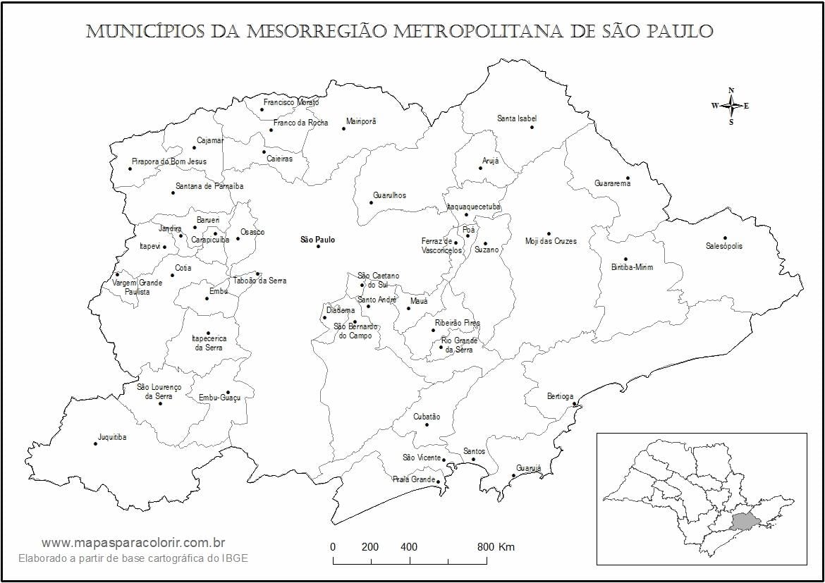 Map of São Paulo virgin