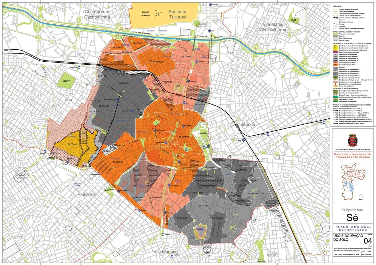 Map of Sé São Paulo - Occupation of the soil