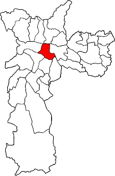 Map of Sé sub-prefecture São Paulo
