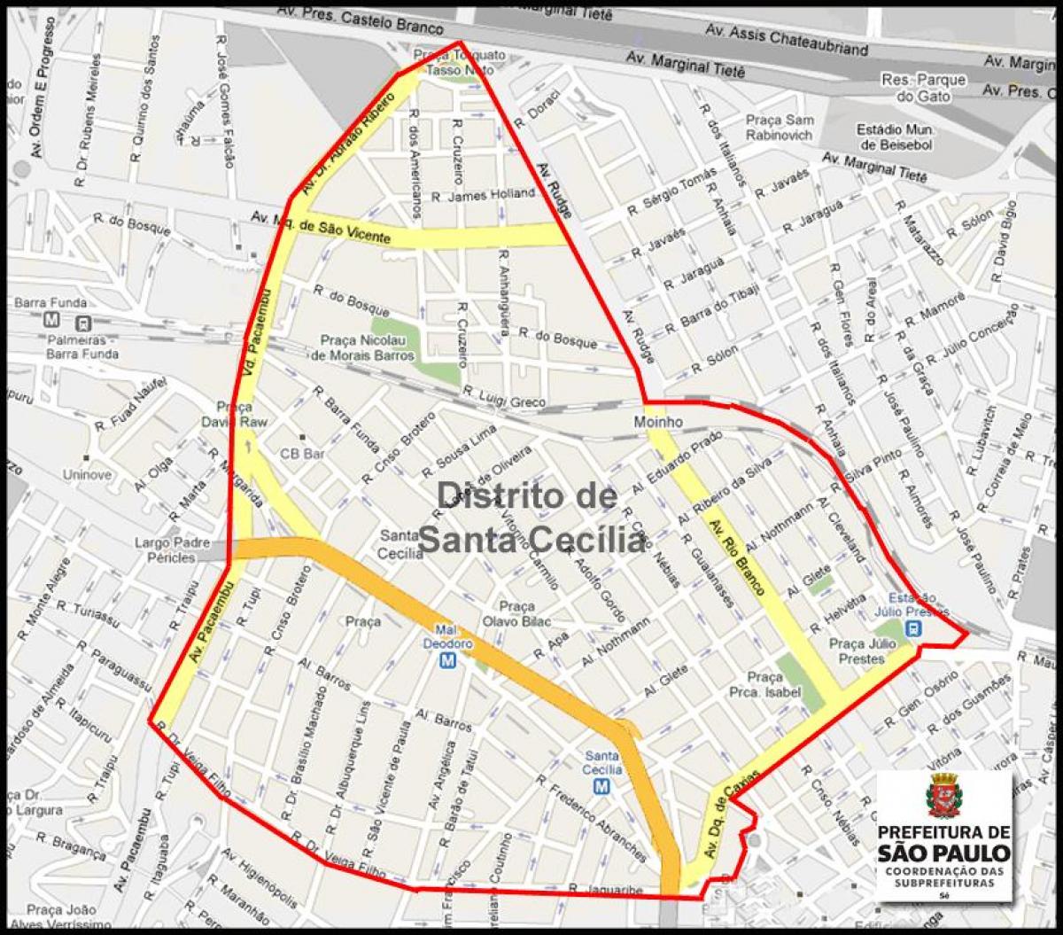 Map of Santa Cecília São Paulo