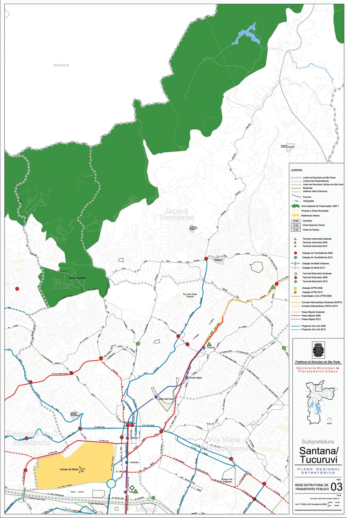 Map of Santana São Paulo - Public transports