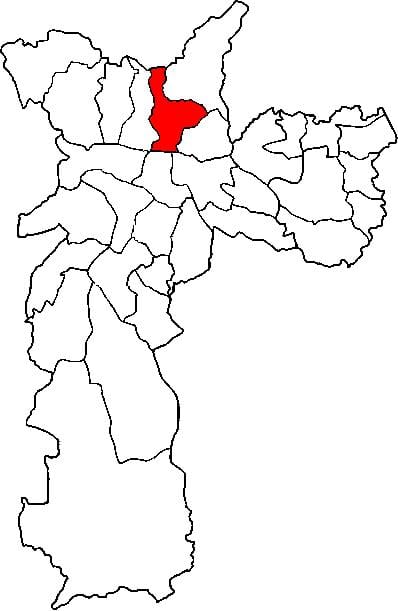 Map of Santana sub-prefecture São Paulo