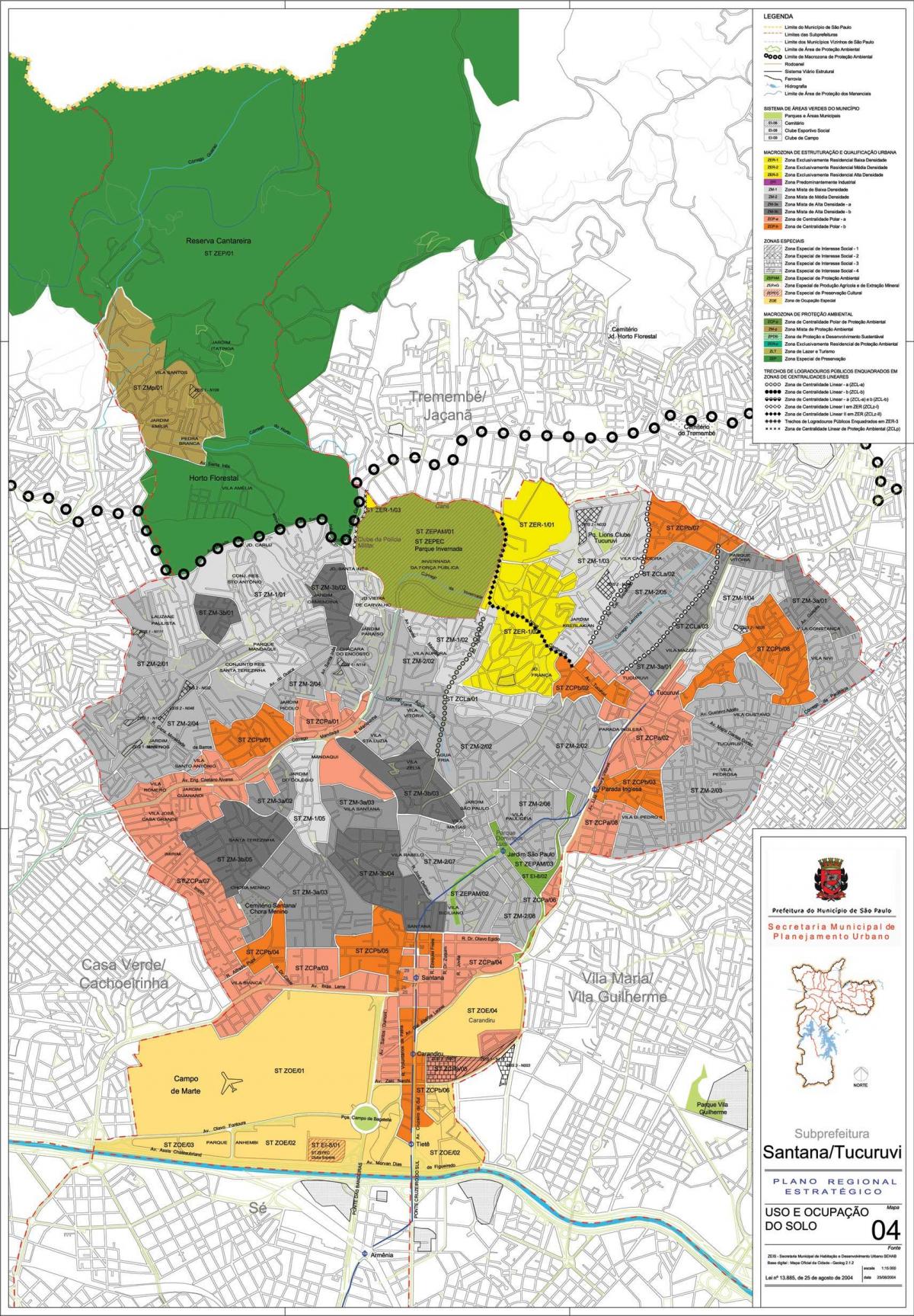 Map of Santana São Paulo - Occupation of the soil