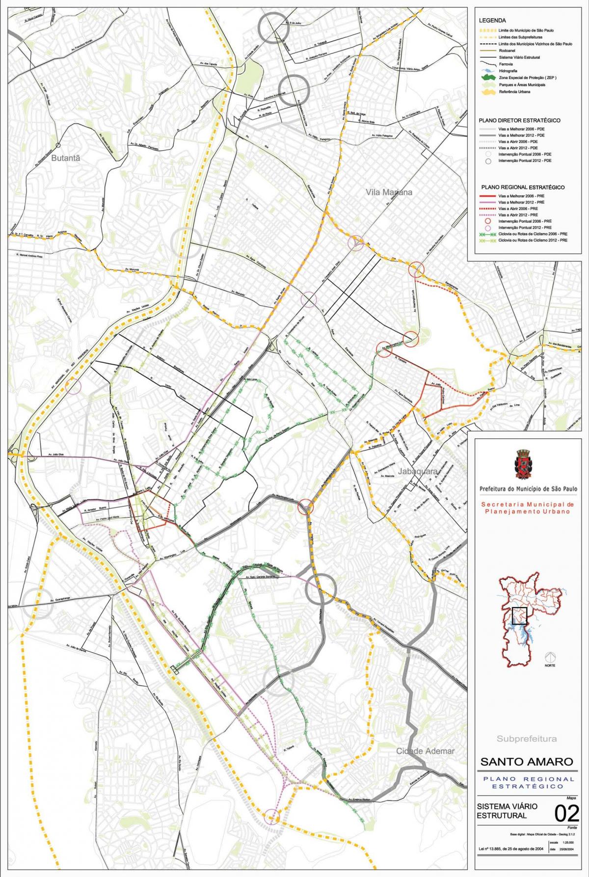 Map of Santo Amaro São Paulo - Roads