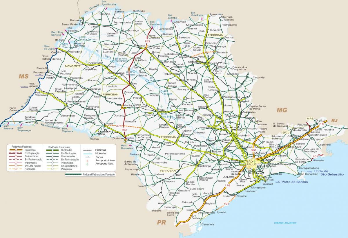 Map of SP transport