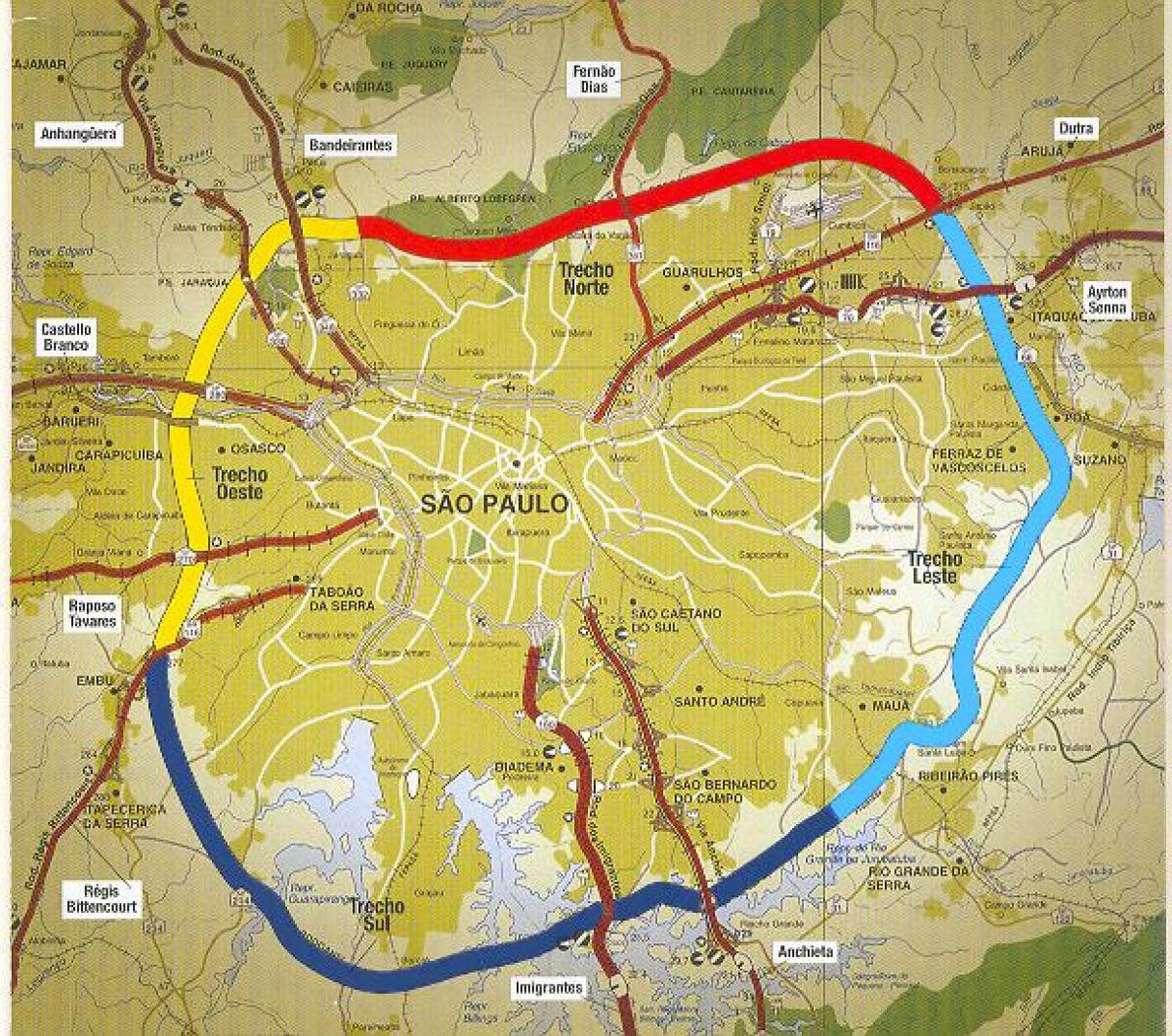 Map of São Paulo beltway