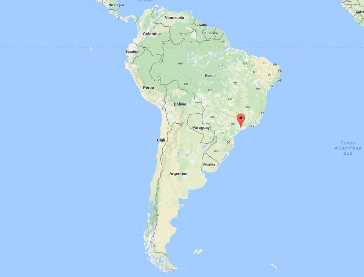 Map of São Paulo in South America