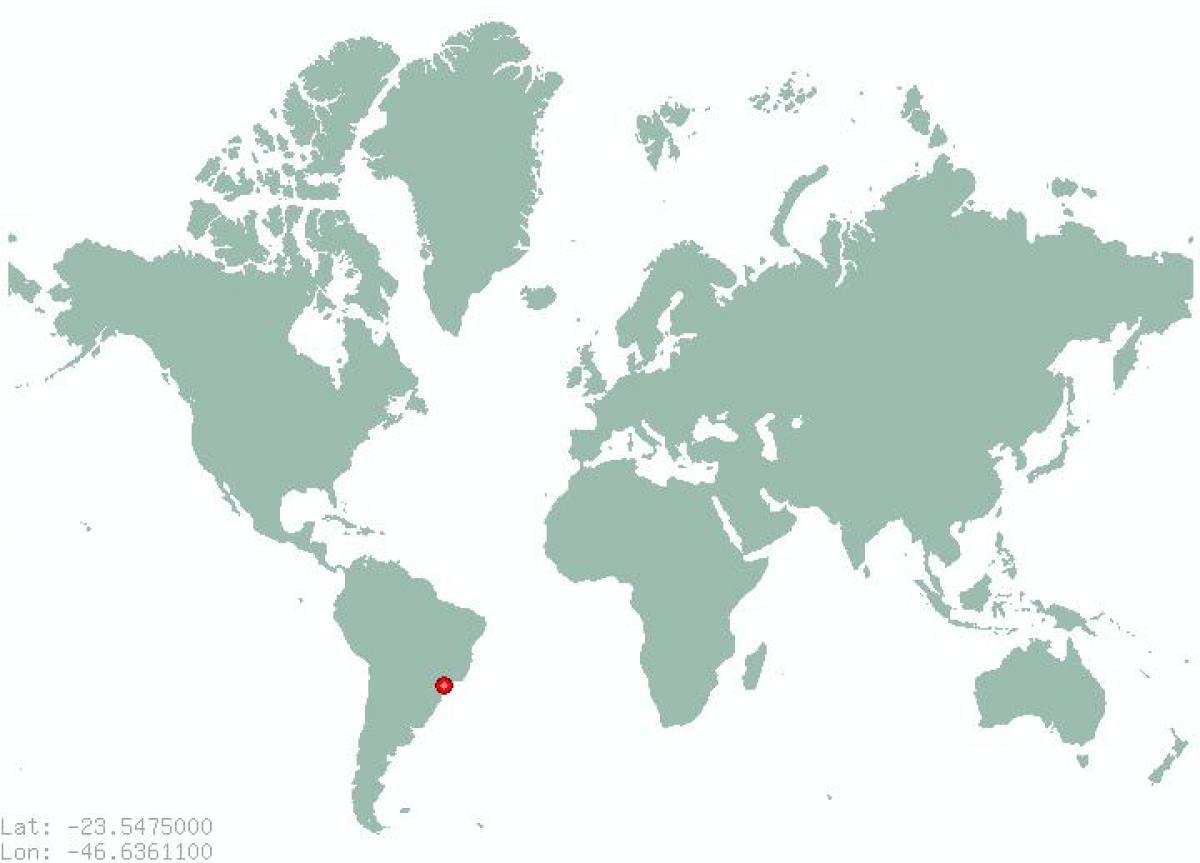 Map of São Paulo in the world