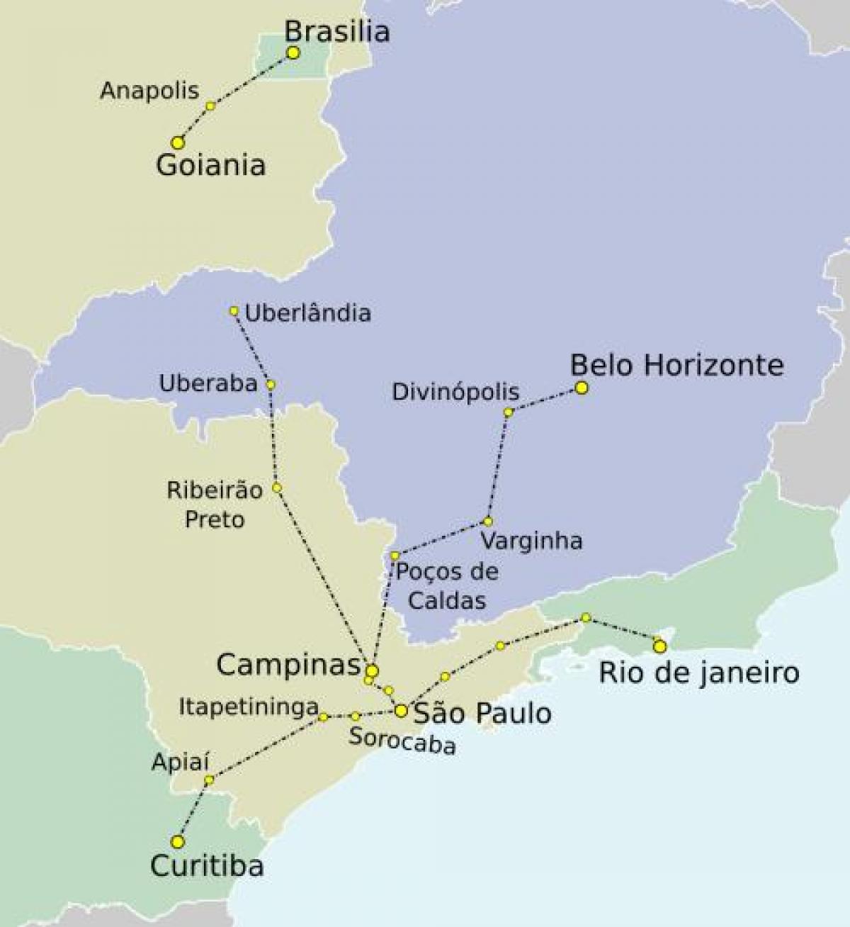 Map of São Paulo TAV