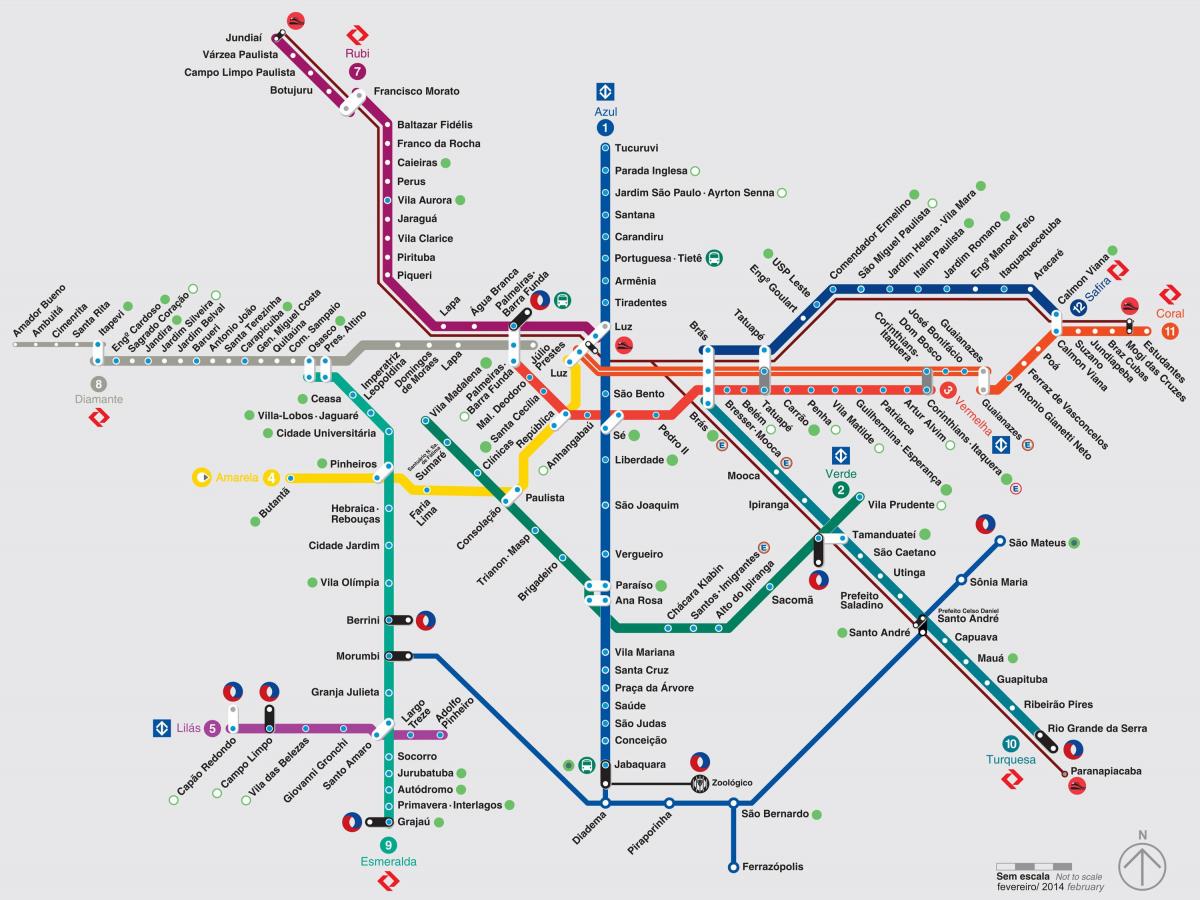 Map of São Paulo transports