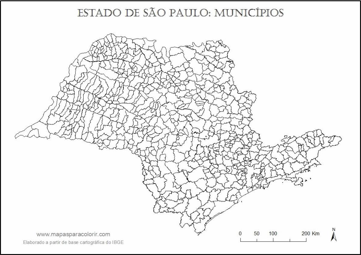 Map of São Paulo virgin - municipalities