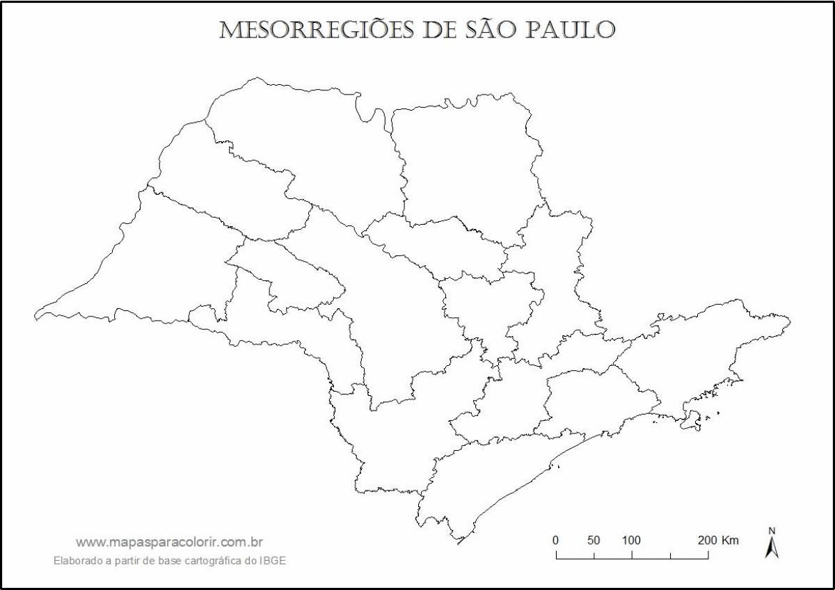 Map of São Paulo virgin - regions