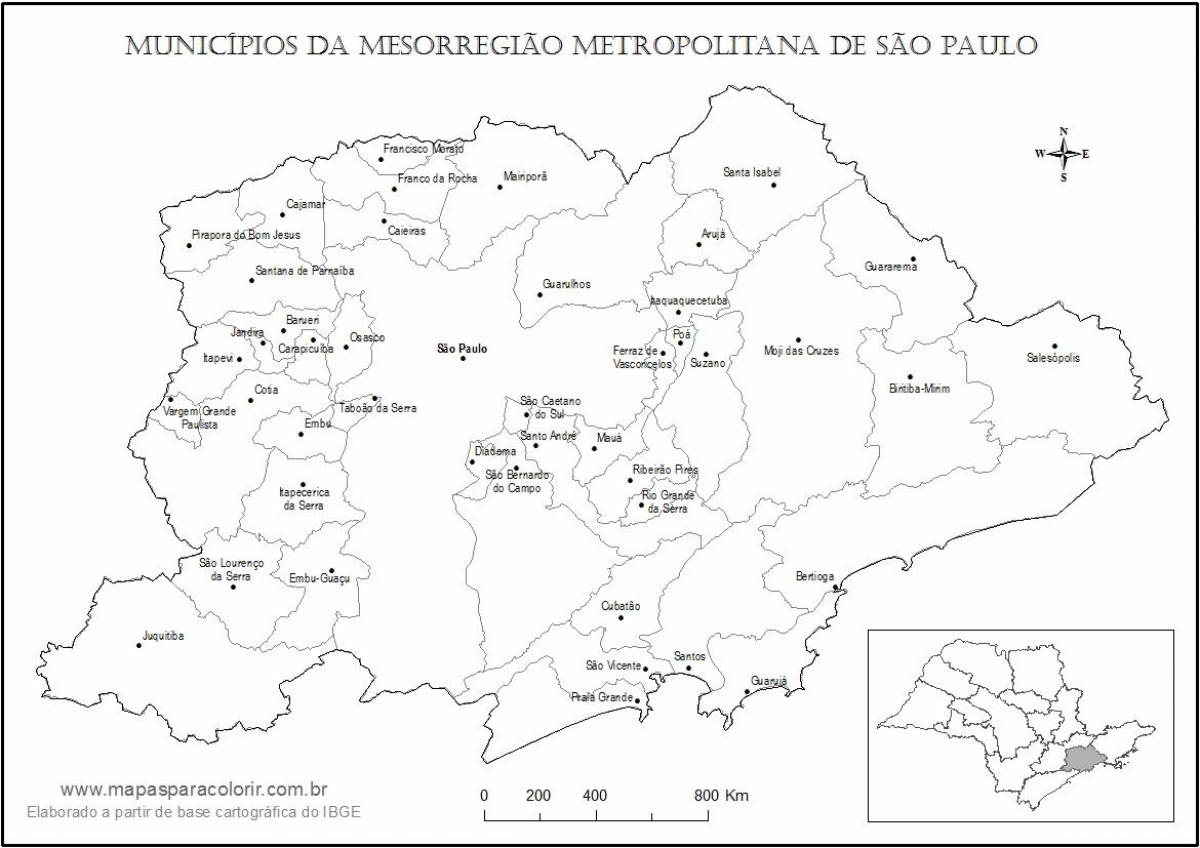 Map of São Paulo virgin