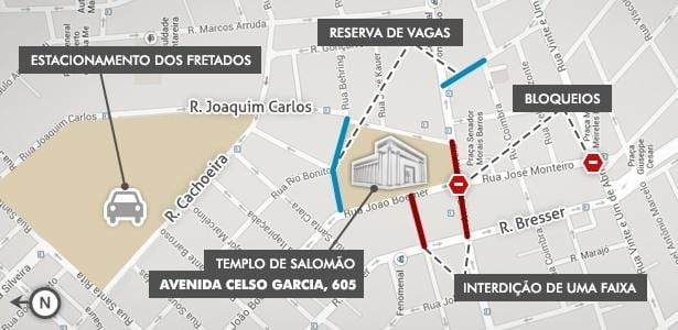 Map of Temple of Solomon São Paulo