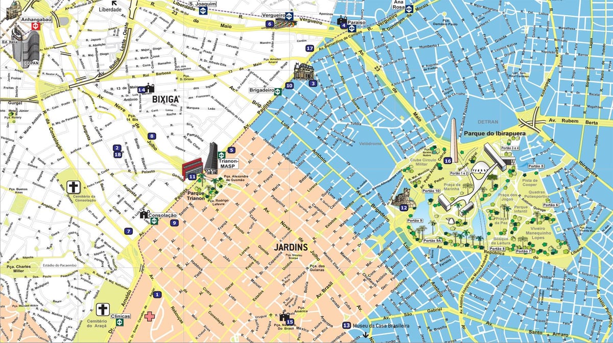 Map of tourism São Paulo