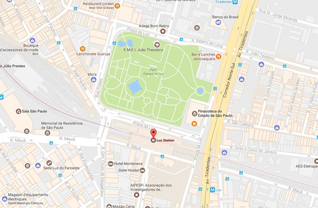 Map of train station of la Luz São Paulo
