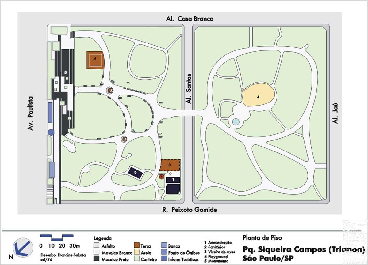 Map of Trianon São Paulo Park