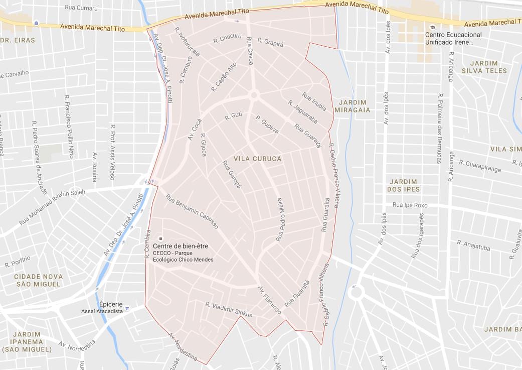 Map of Vila Curuçá São Paulo