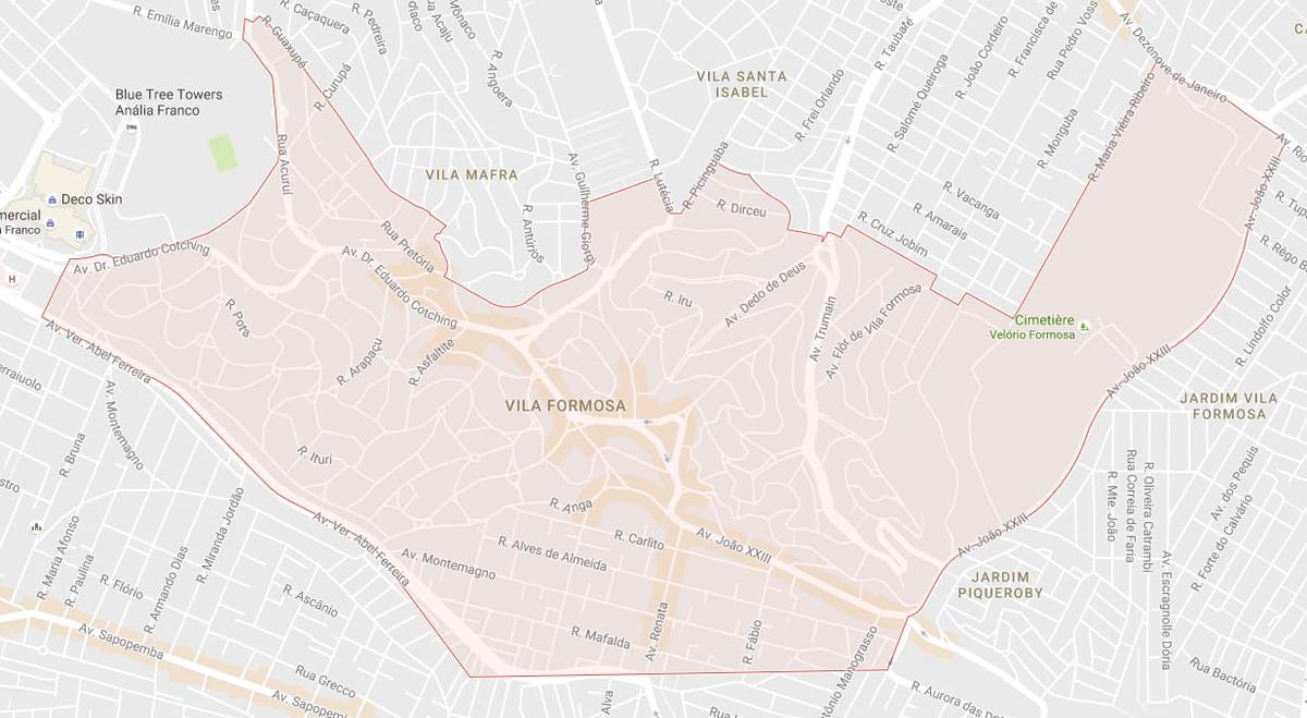 Map of Vila Formosa São Paulo