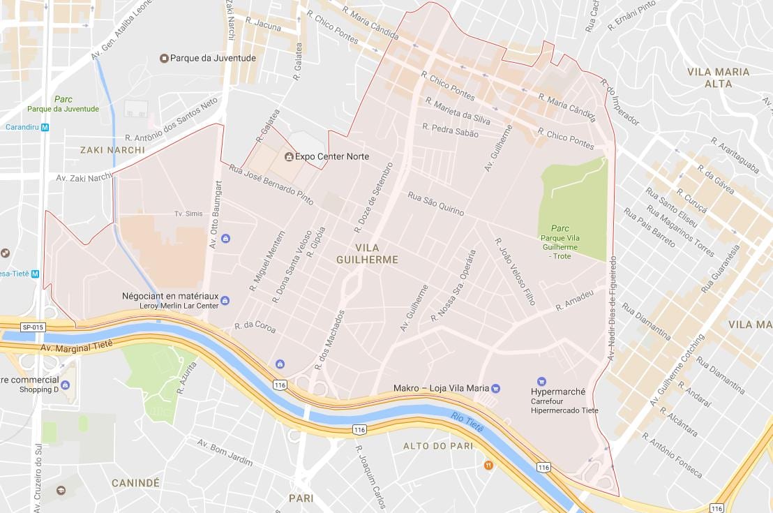Map of Vila Guilherme São Paulo