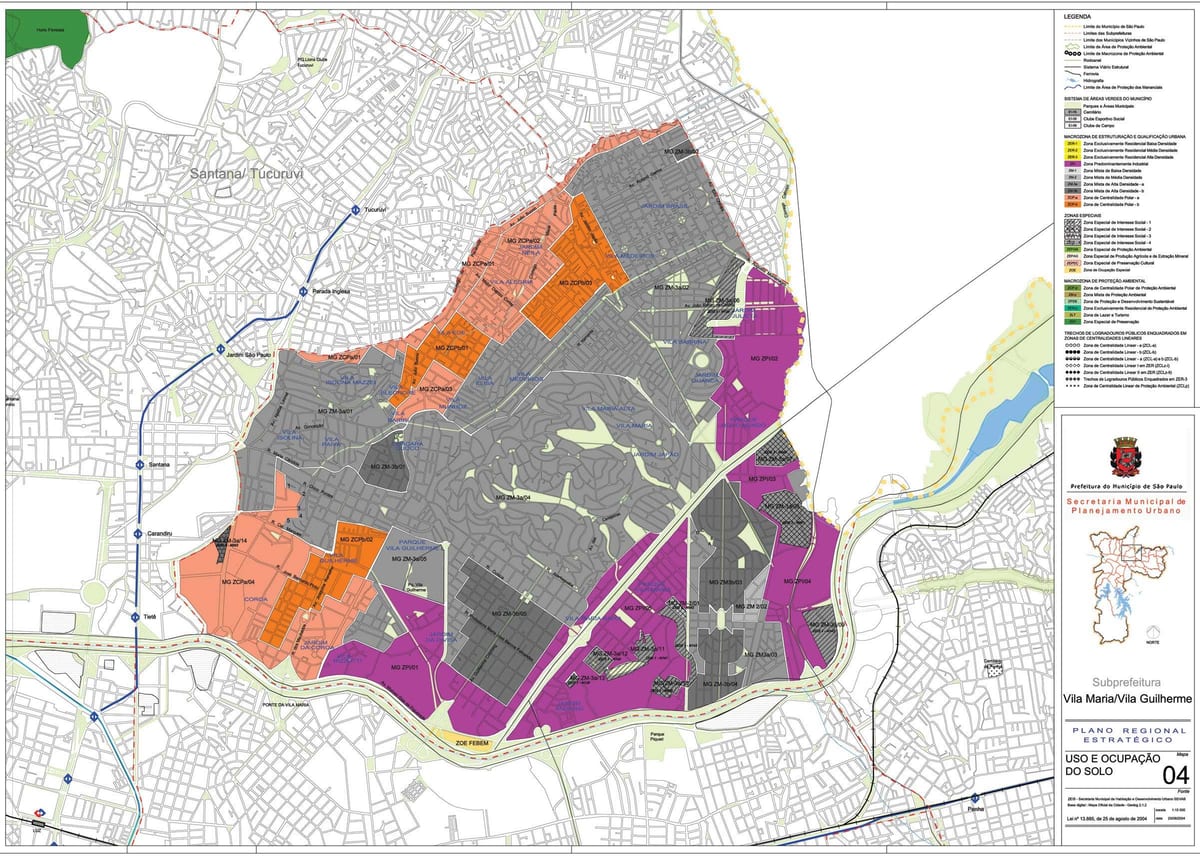 Map of Vila Maria São Paulo - Occupation of the soil