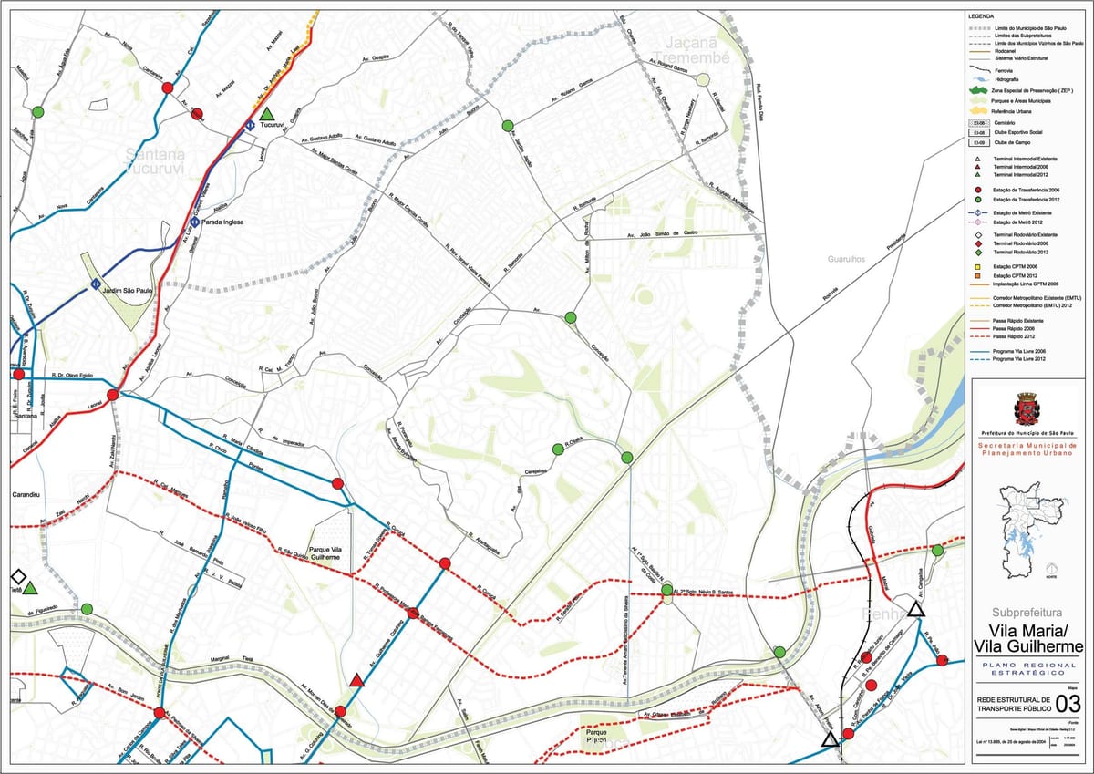 Map of Vila Maria São Paulo - Public transports