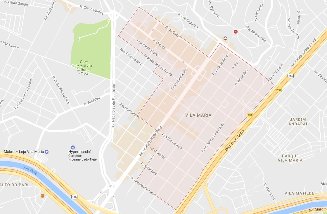 Map of Vila Maria São Paulo