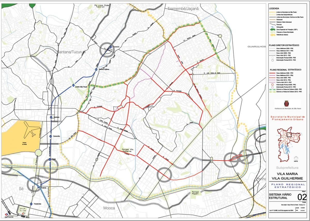 Map of Vila Maria São Paulo - Roads