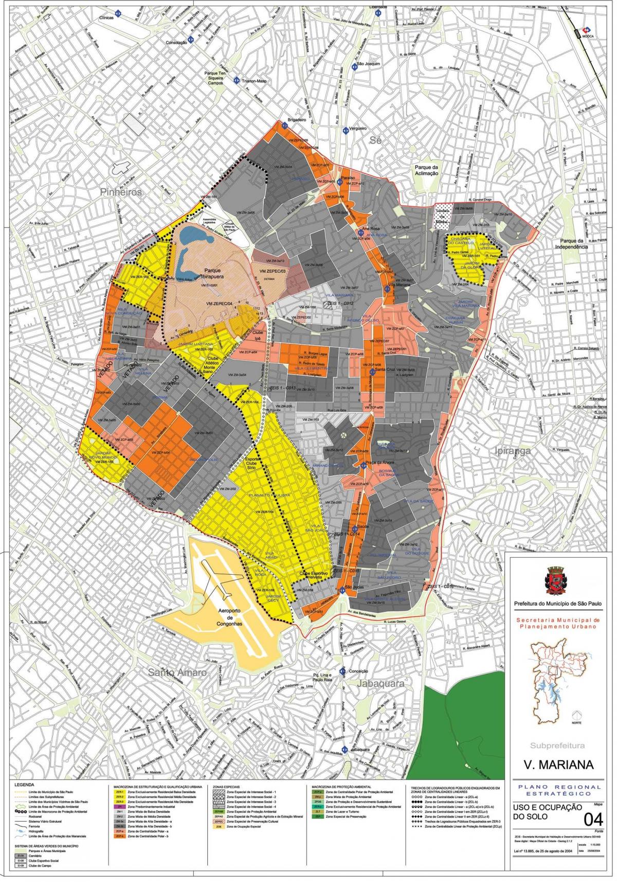 Map of Vila Mariana São Paulo - Occupation of the soil