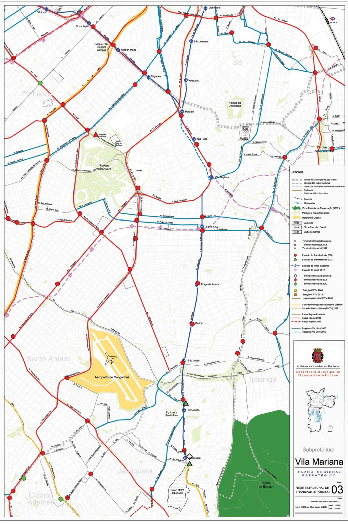 Map of Vila Mariana São Paulo - Public transports