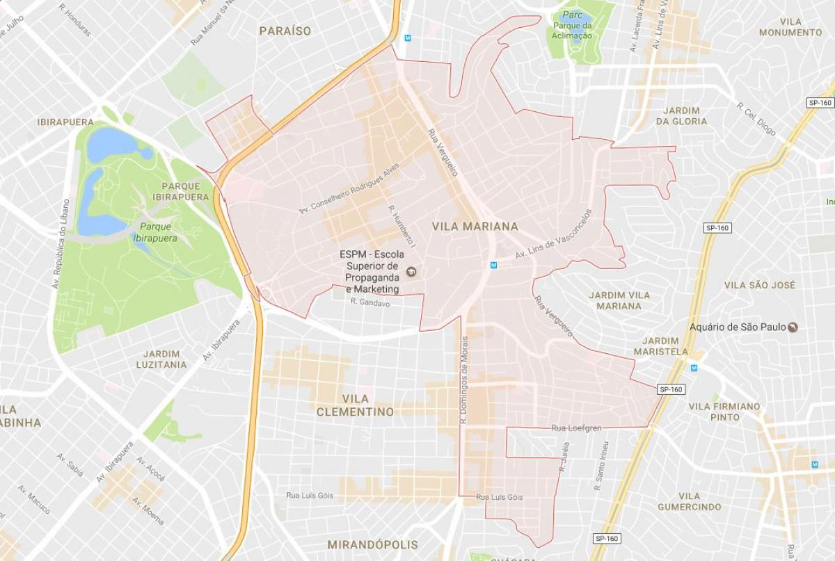 Map of Vila Mariana São Paulo