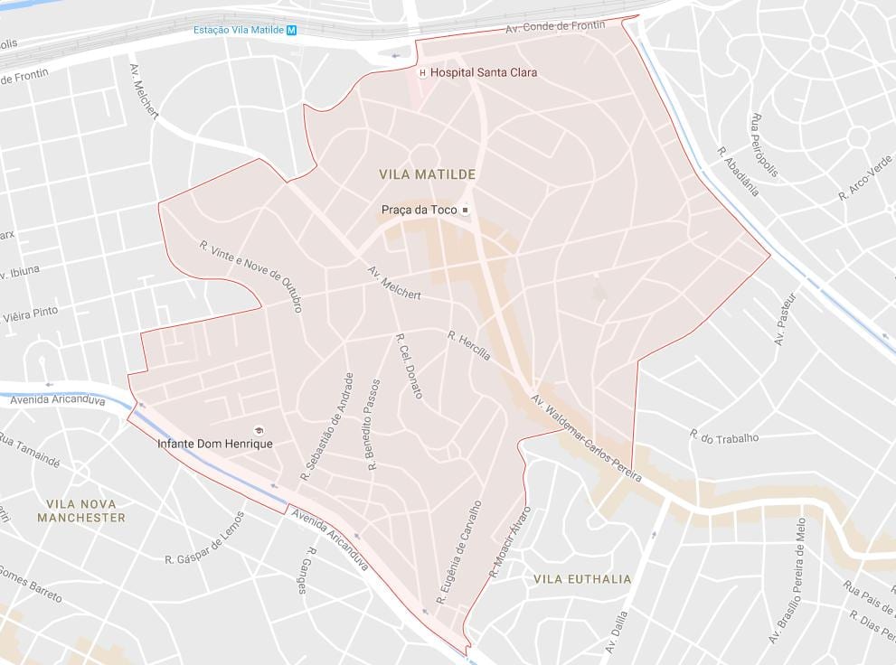 Map of Vila Matilde São Paulo