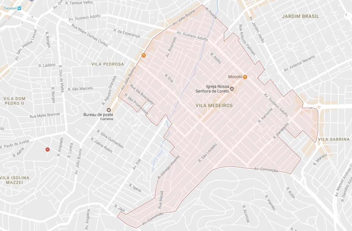 Map of Vila Medeiros São Paulo