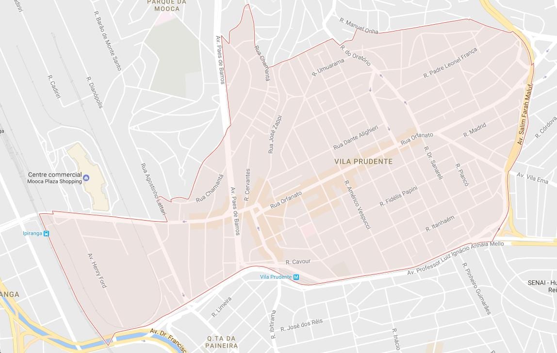 Map of Vila Prudente São Paulo