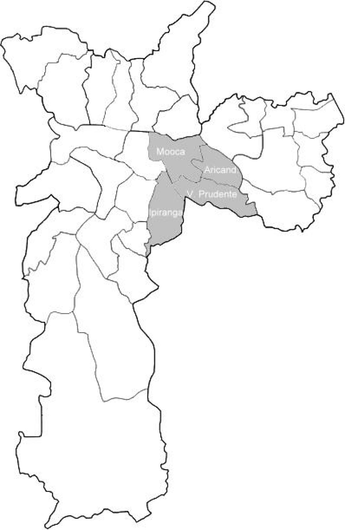 Map of zone Sudeste São Paulo