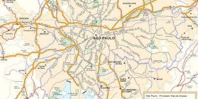 Map of access roads São Paulo