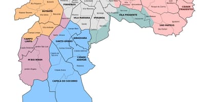 Map of administrative zone of São Paulo