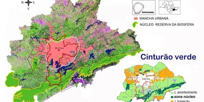 Map of biosphere reserve of the green belt of São Paulo