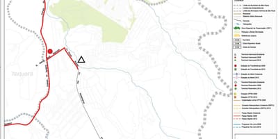 Map of Cidade Tiradentes São Paulo - Public transports