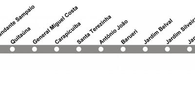 Map of CPTM São Paulo - Line 10 - Diamond