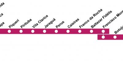 Map of CPTM São Paulo - Line 7 - Ruby