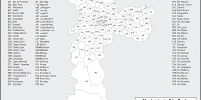 Map of districts São Paulo
