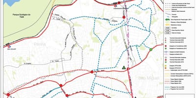 Map of Ermelino Matarazzo São Paulo - Public transports