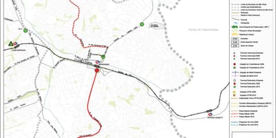 Map of Guaianases São Paulo - Public transports