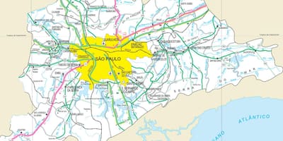 Map of highways outskirts of São Paulo