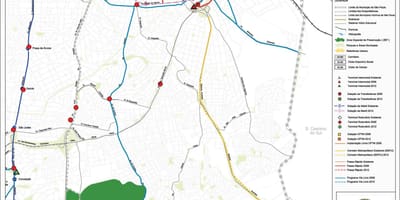 Map of Ipiranga São Paulo - Public transports