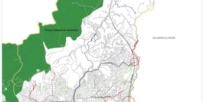 Map of Jaçanã-Tremembé São Paulo - Roads