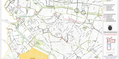 Map of Lapa São Paulo - Roads