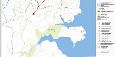 Map of M'Boi Mirim São Paulo - Public transports